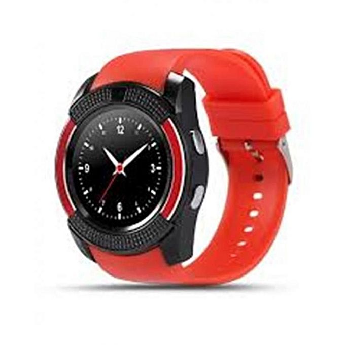 Smartwatch V8 Touch Screen Sports Round Screen Smart Phone Watch – Red –  Bovic Enterprises